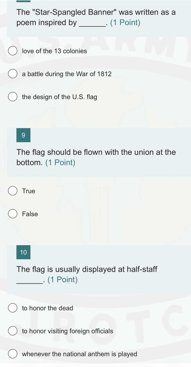 the \star - spangled banner\ was written as a poem inspired by _______.…