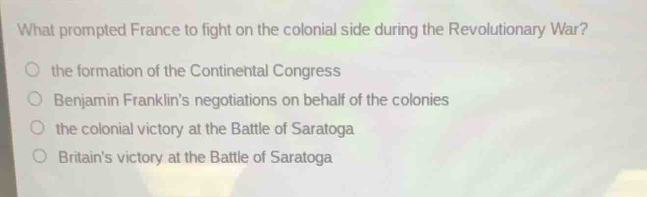 what prompted france to fight on the colonial side during the revolutio…