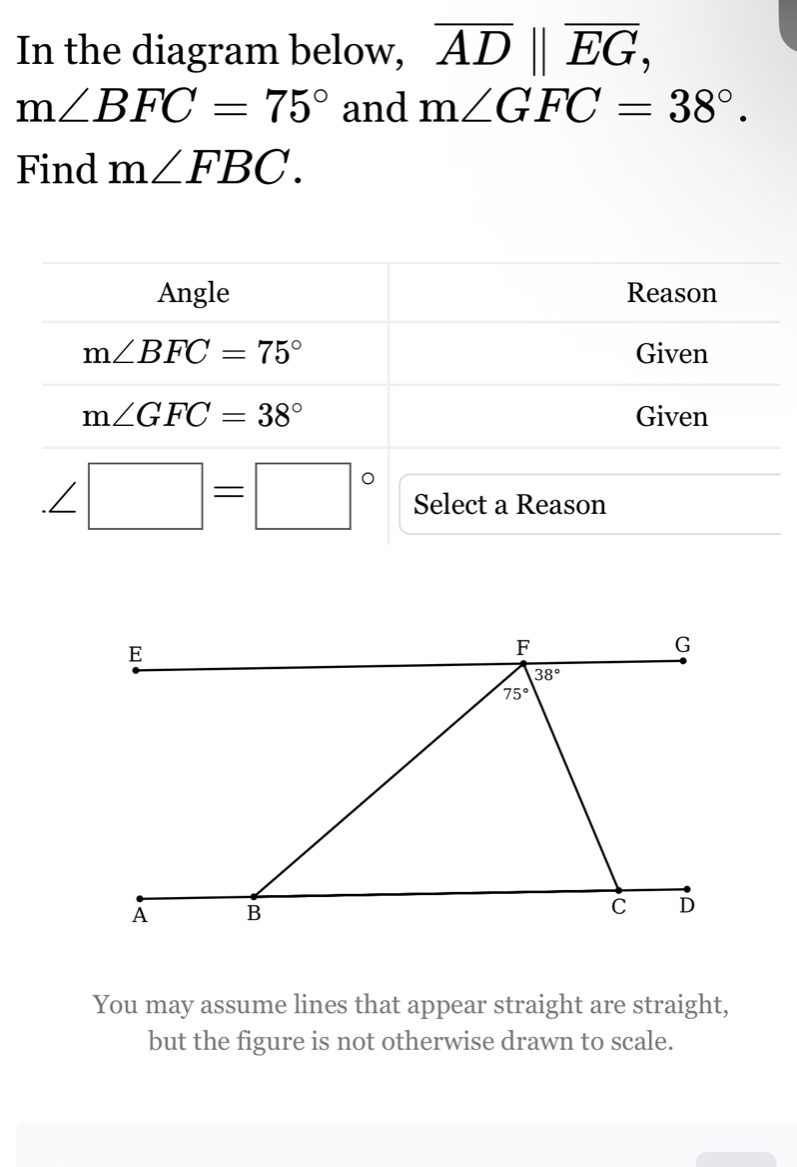 in the diagram below, $overline{ad} parallel overline{eg}$, $\text{m}an…