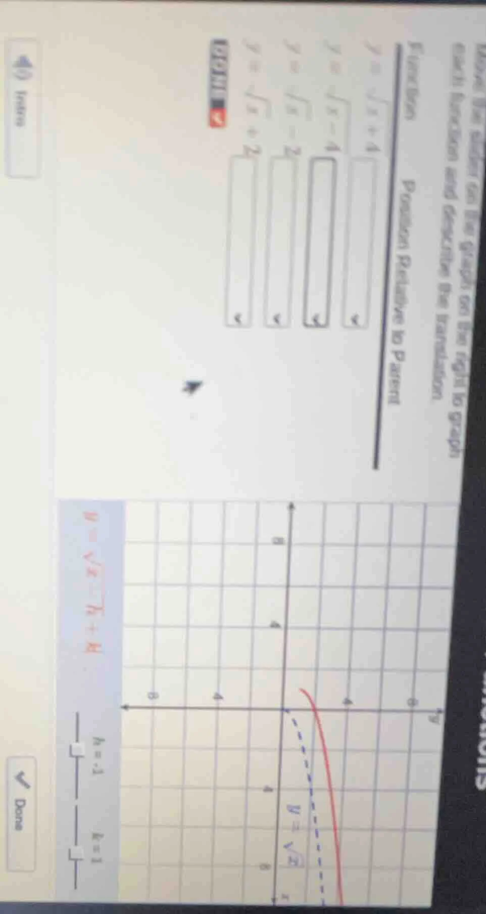 know the parent ca the graph on the right to graph each function and de…