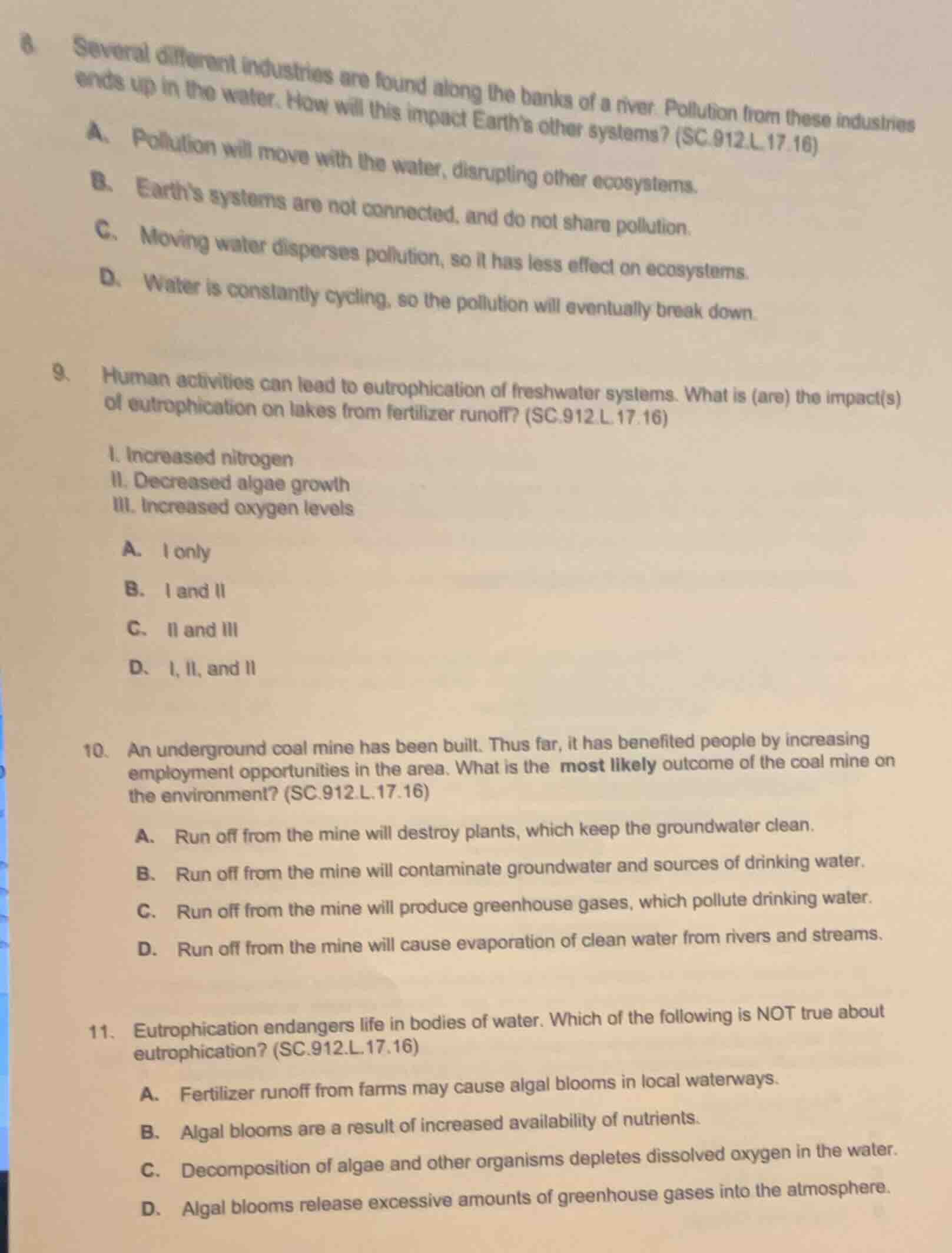 8. several different industries are found along the banks of a river. p…
