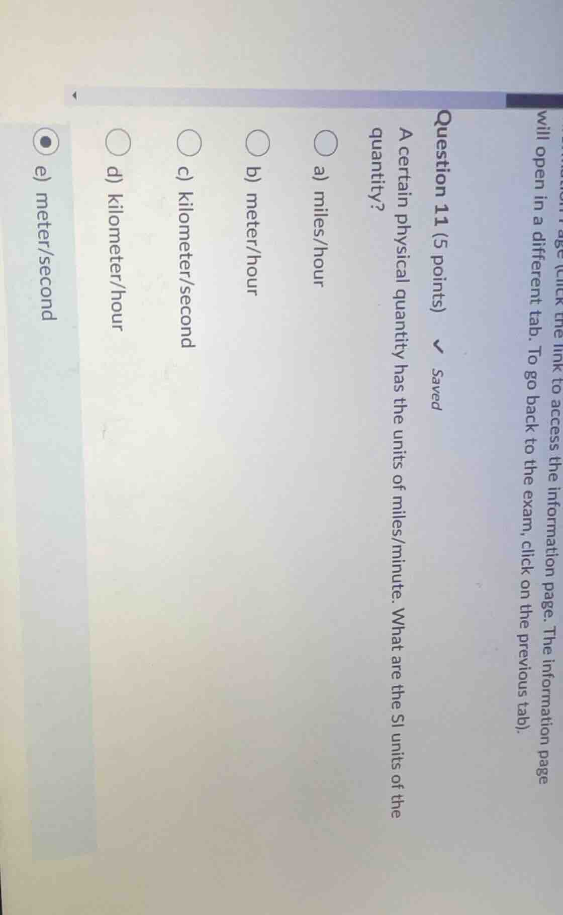 question 11 (5 points) a certain physical quantity has the units of mil…