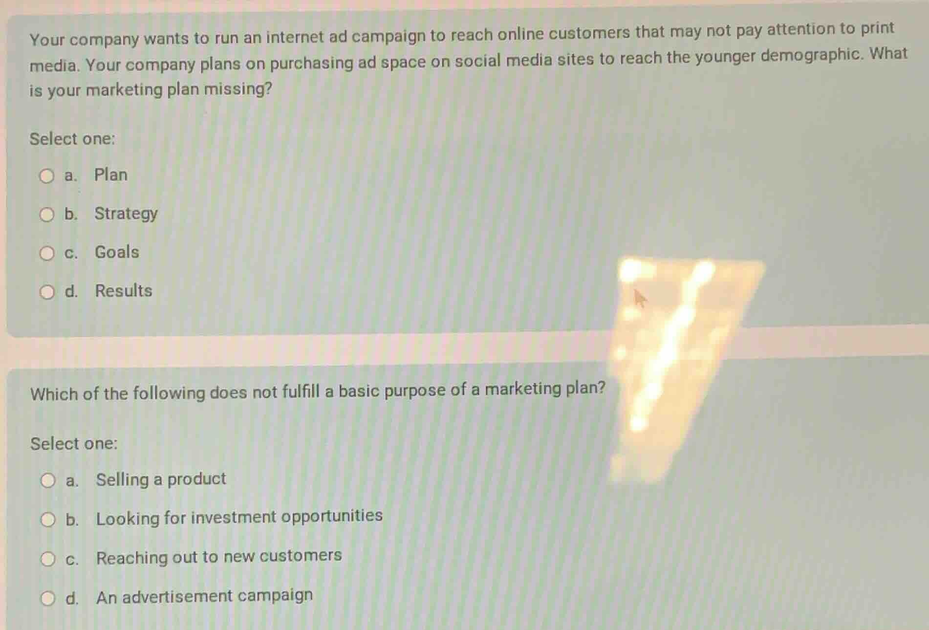 your company wants to run an internet ad campaign to reach online custo…