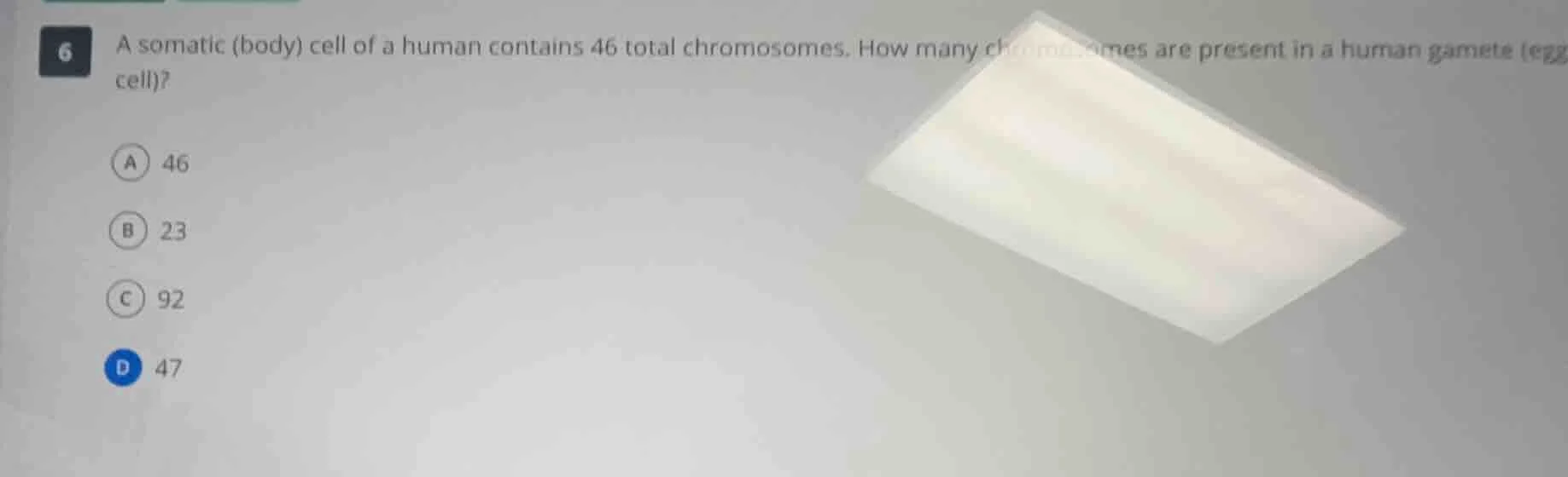 6 a somatic (body) cell of a human contains 46 total chromosomes. how m…