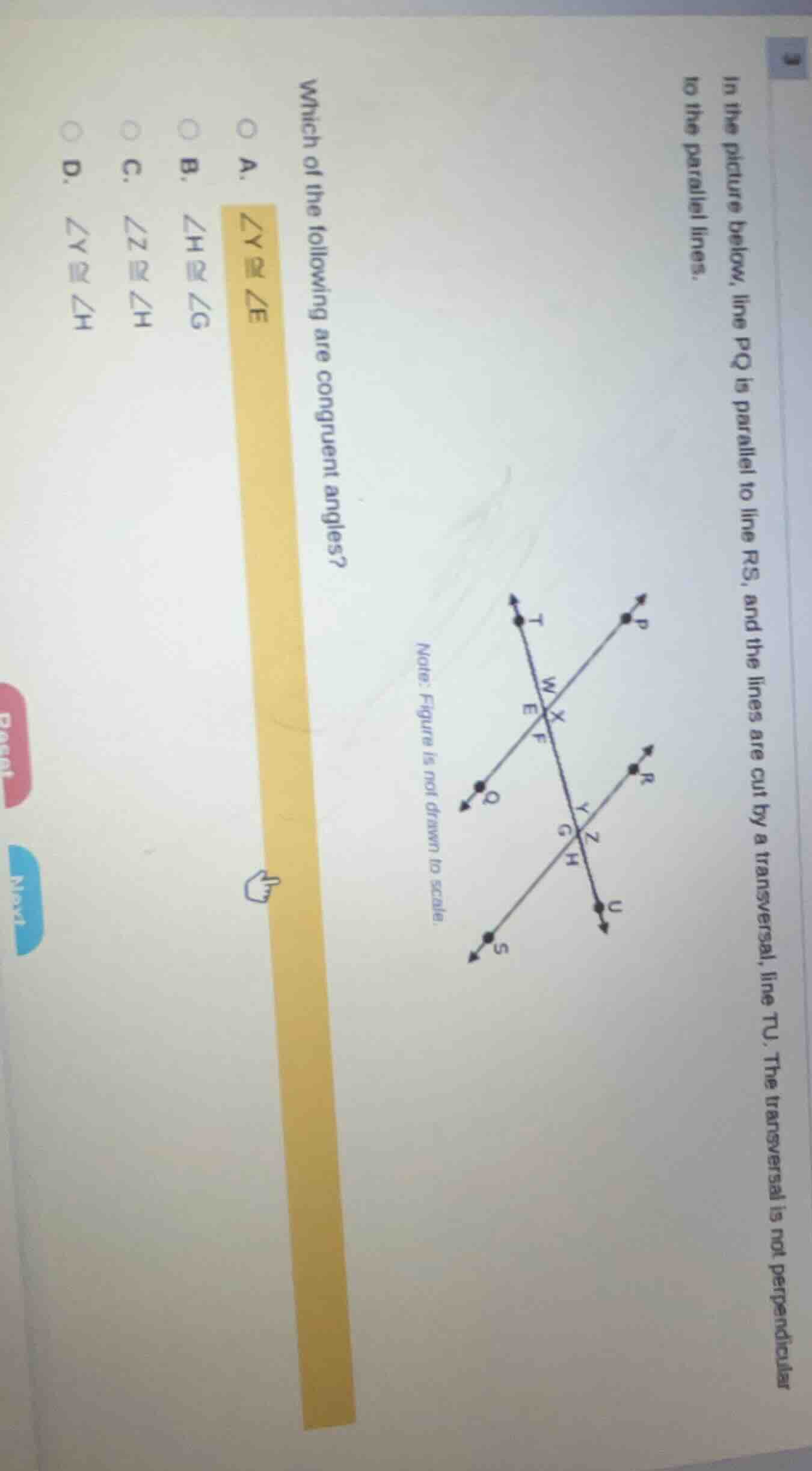 in the picture below, line pq is parallel to line rs, and the lines are…
