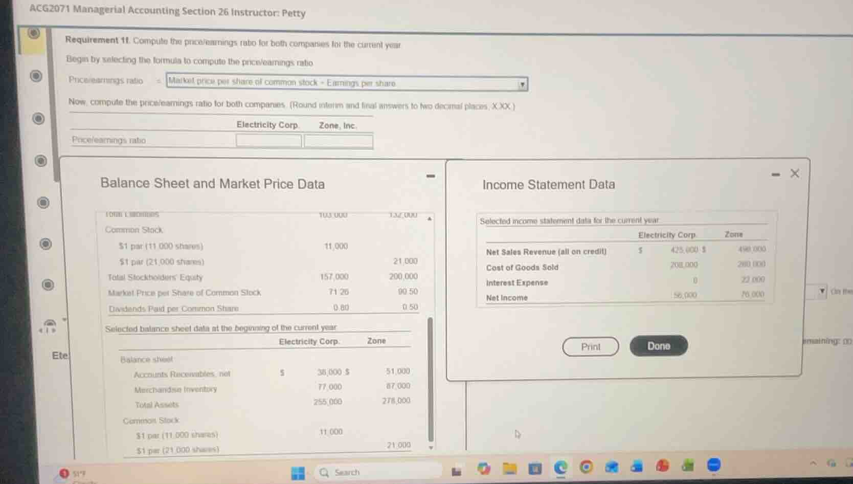 acg2071 managerial accounting section 26 instructor: petty requirement …