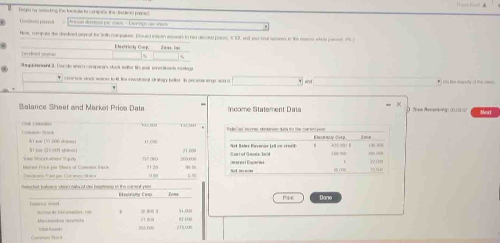begin by selecting the formula to compute the dividend payout. dividend…