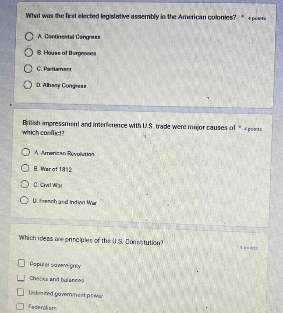 what was the first elected legislative assembly in the american colonie…