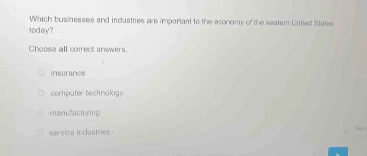 which businesses and industries are important to the economy of the eas…