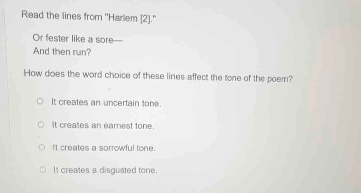 read the lines from \harlem 2.\ or fester like a sore— and then run? ho…