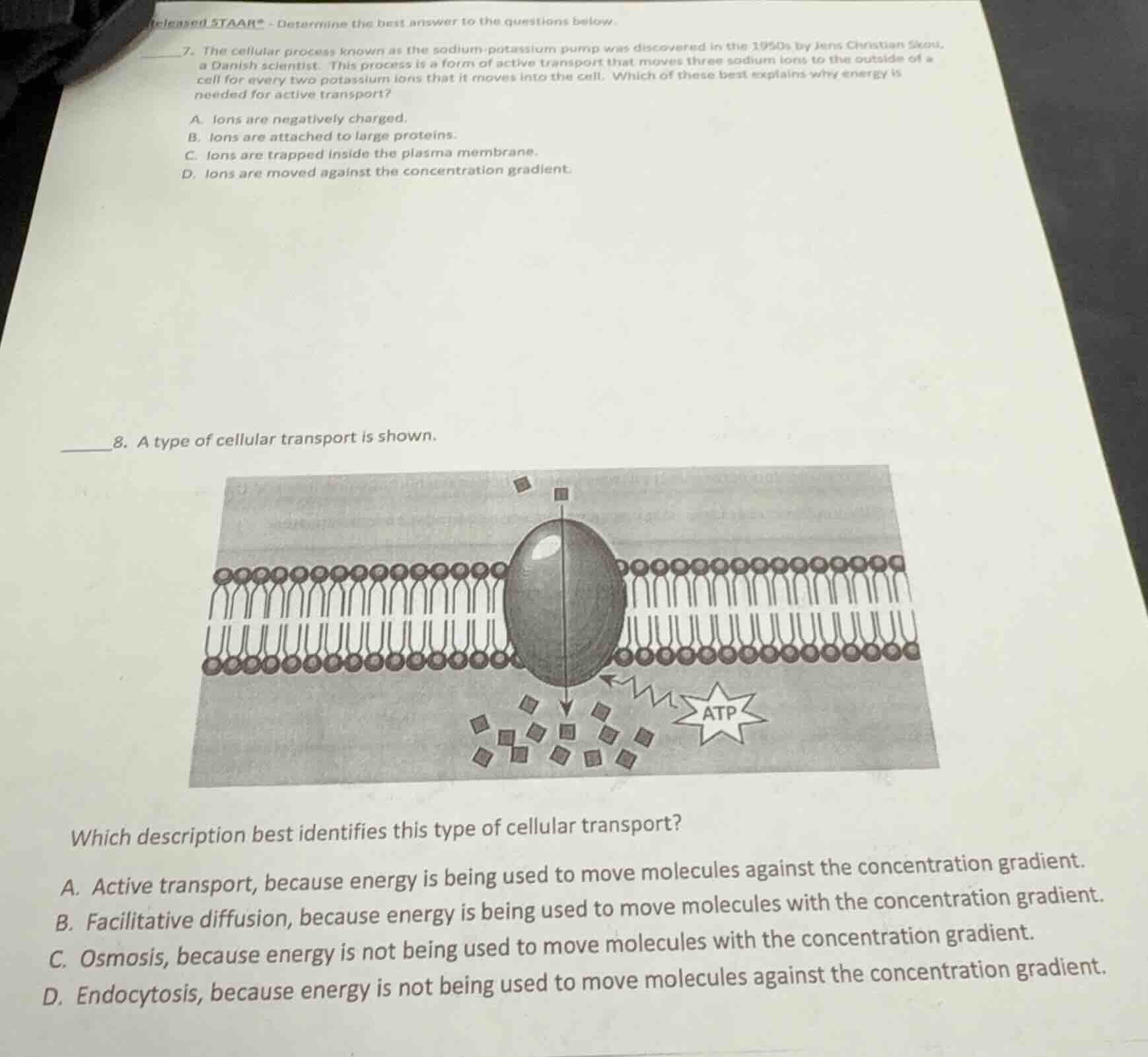 released staar® - determine the best answer to the questions below. ___…