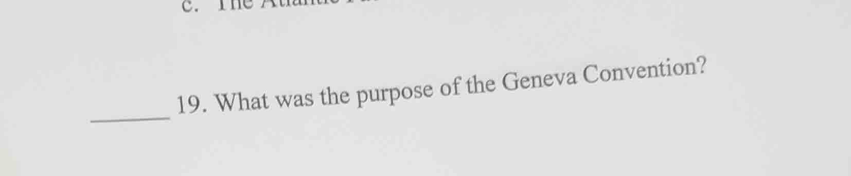 19. what was the purpose of the geneva convention?