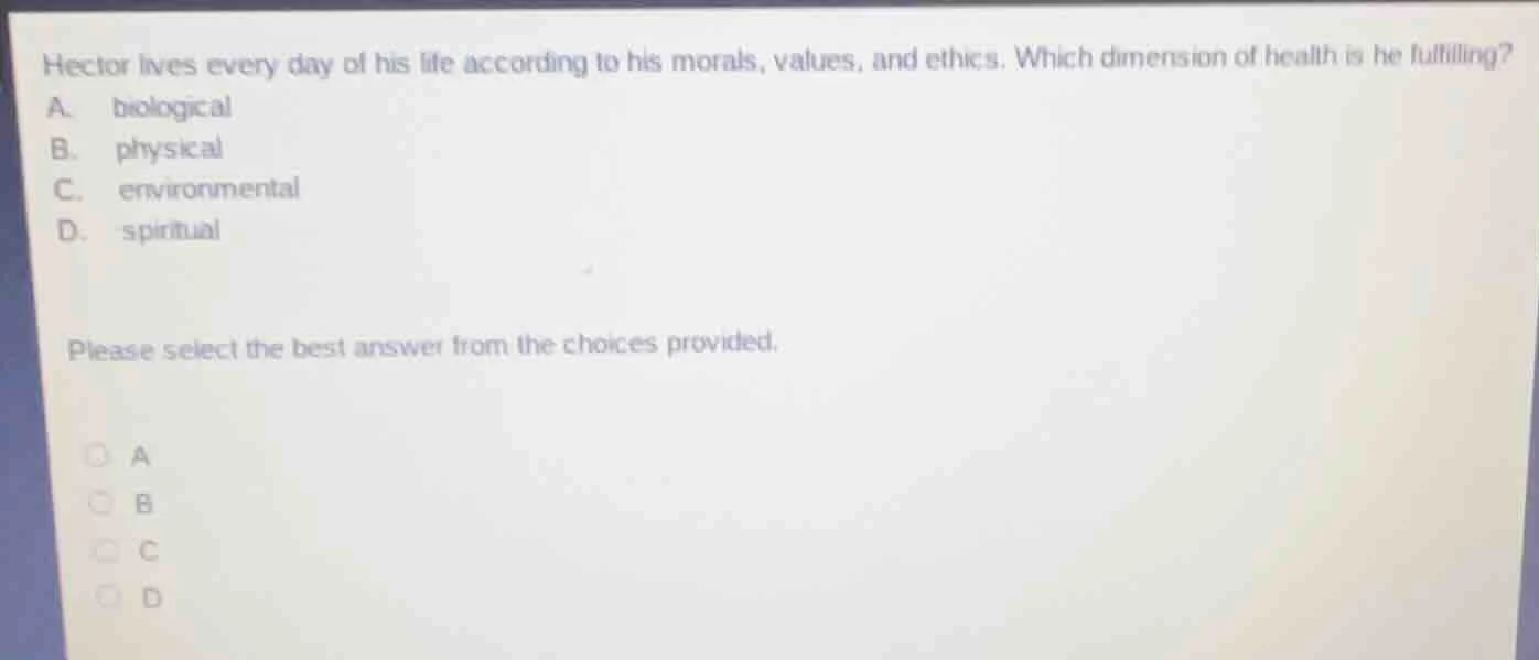 hector lives every day of his life according to his morals, values, and…