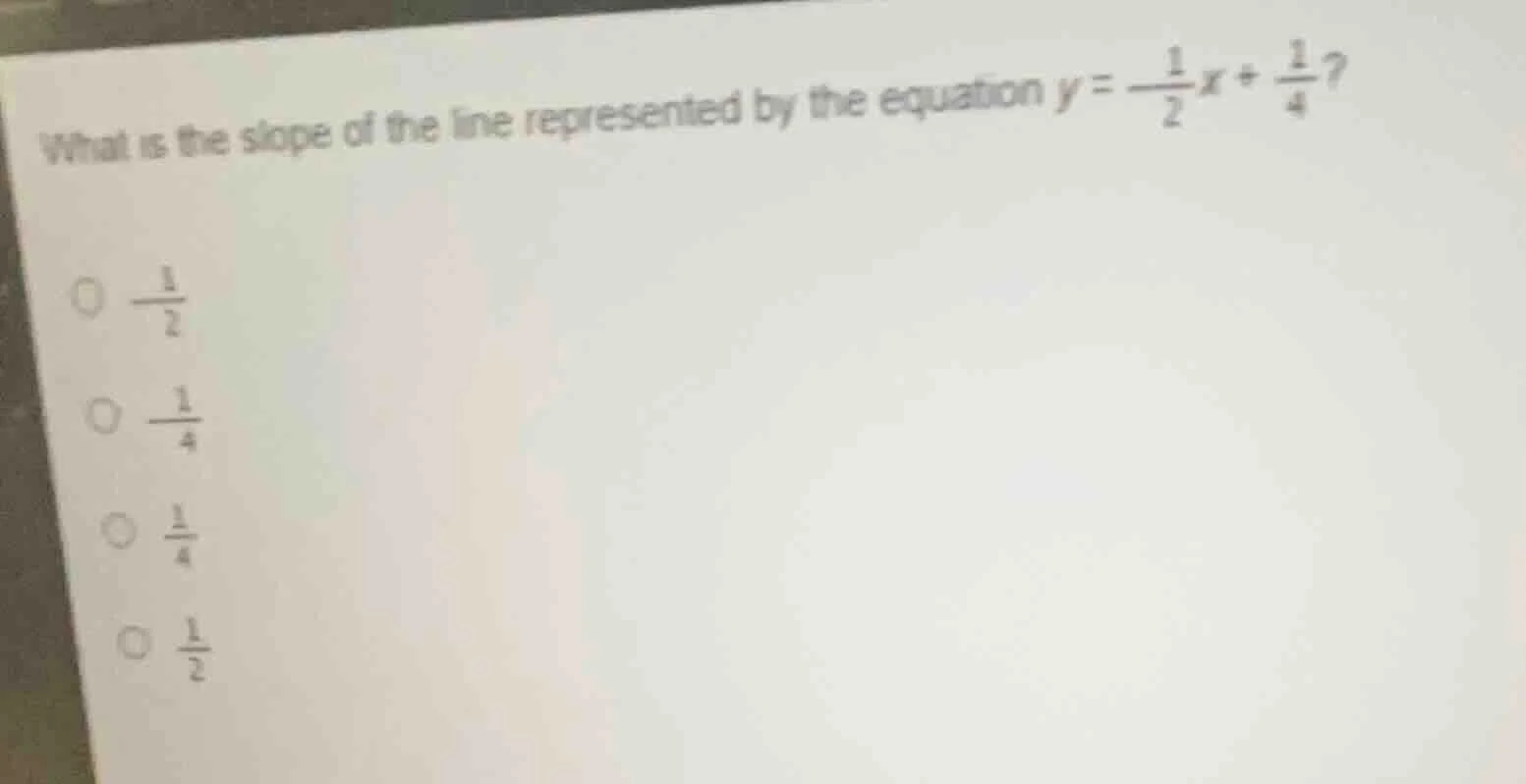 what is the slope of the line represented by the equation $y = -\frac{1…