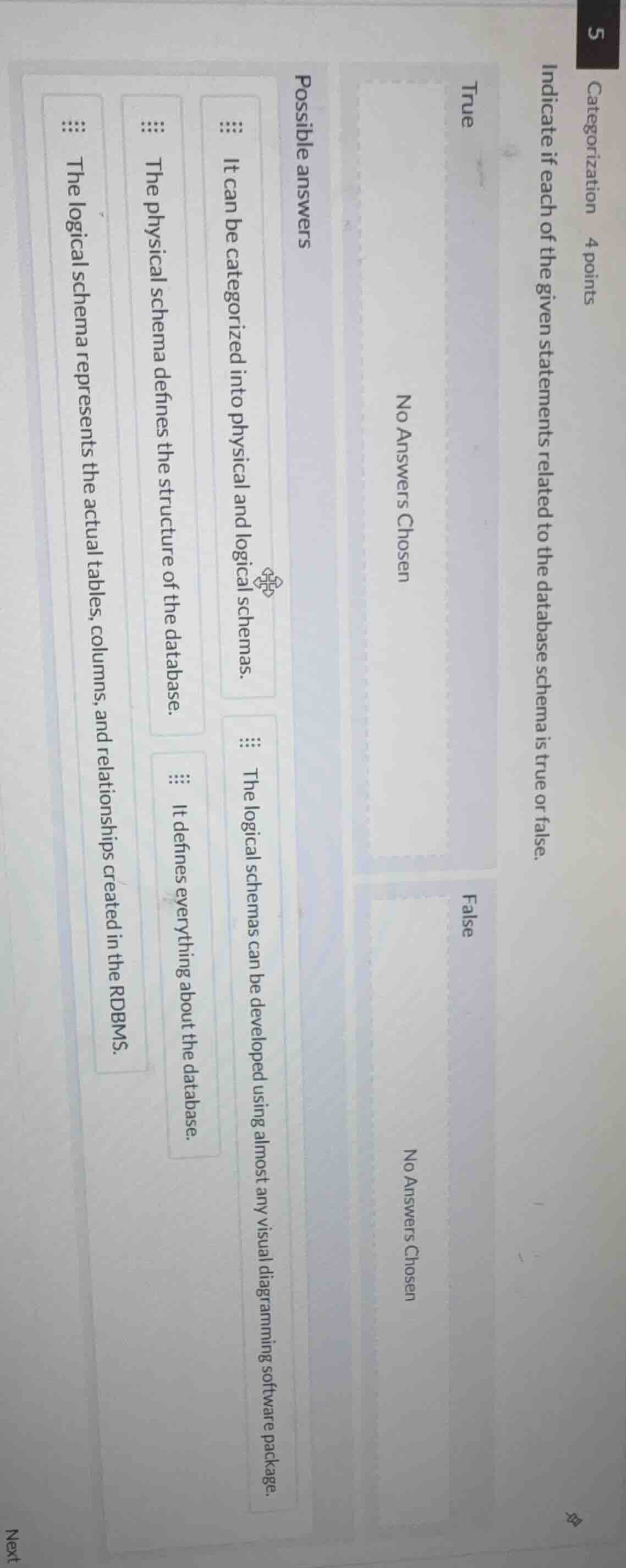 categorization 4 points indicate if each of the given statements relate…