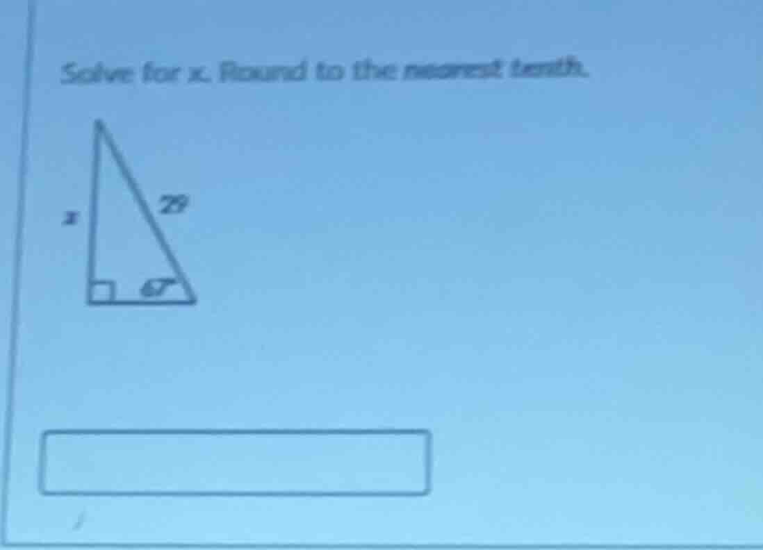 solve for x. round to the nearest tenth.