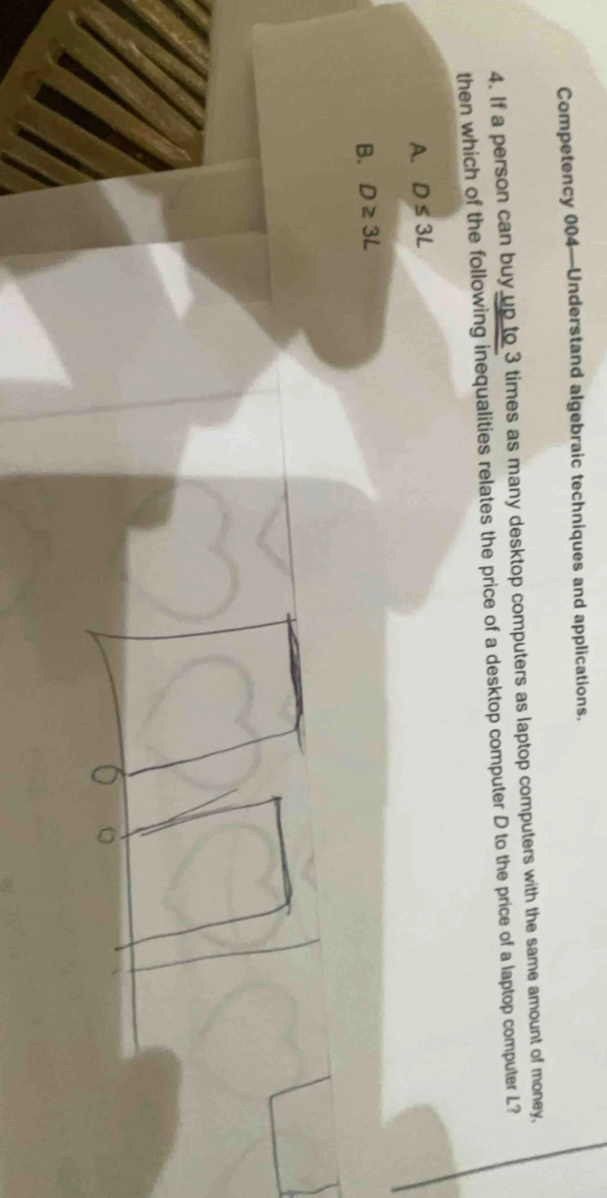 competency 004—understand algebraic techniques and applications. 4. if …