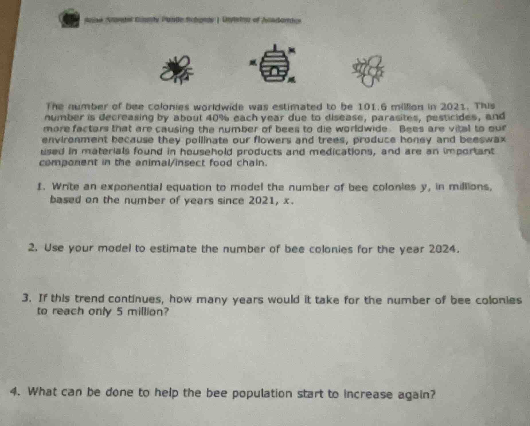 the number of bee colonies worldwide was estimated to be 101.6 million …