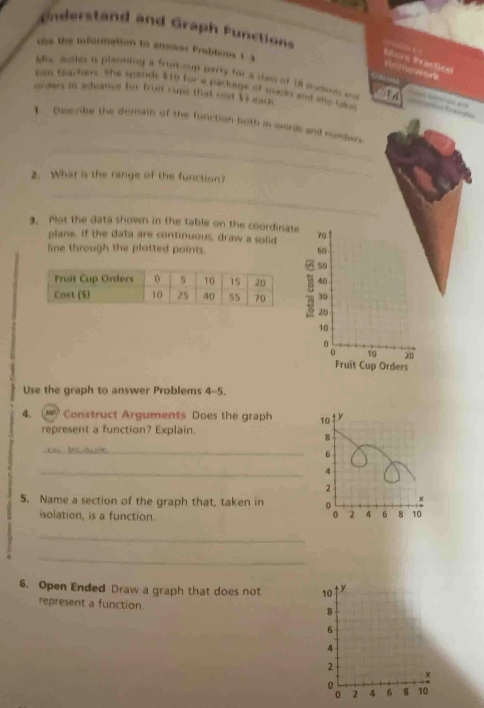 understand and graph functions use the information to answer problems 1…