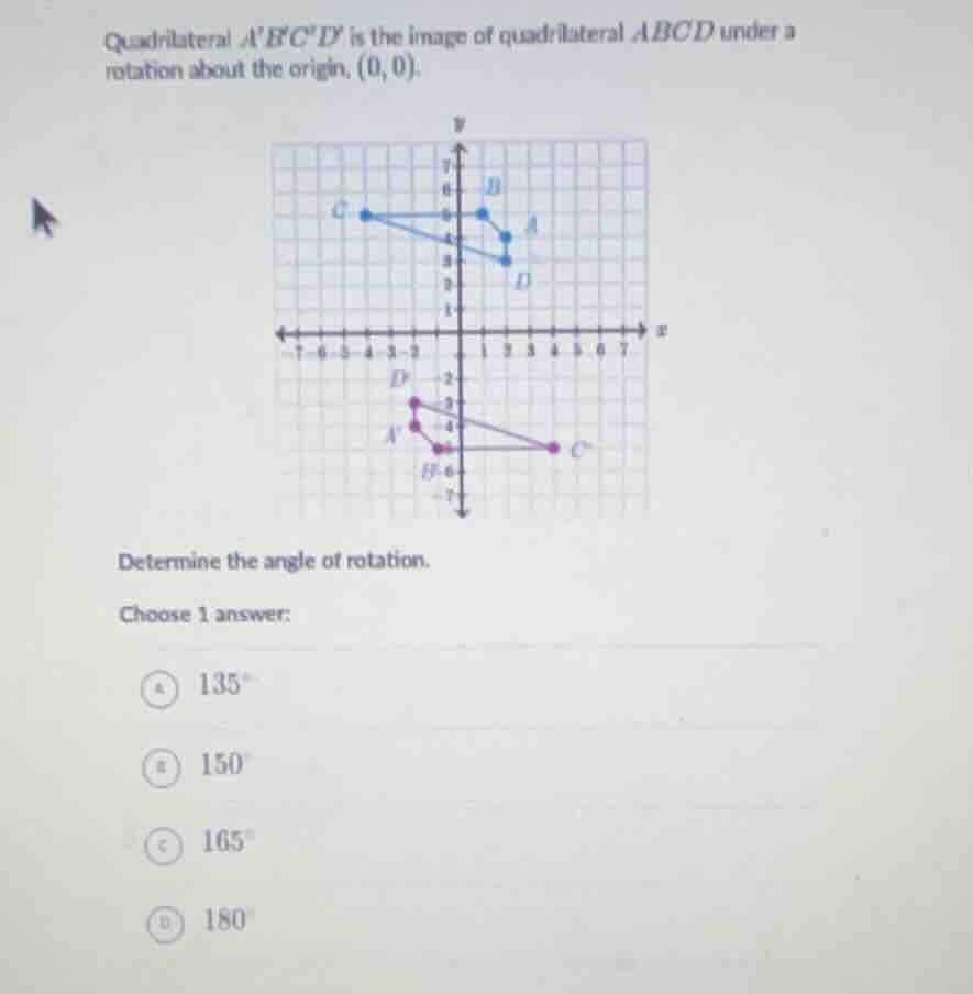 quadrilateral abcd is the image of quadrilateral abcd under a rotation …