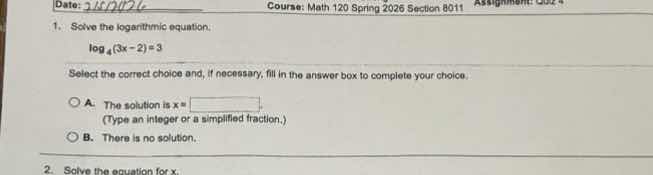 date: course: math 120 spring 2006 section 8011 assignment: 1. solve th…