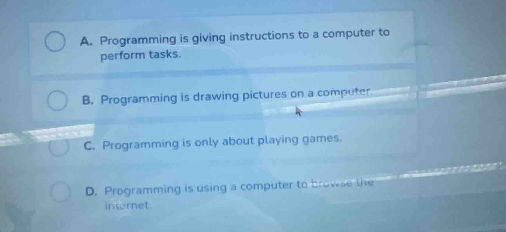 a. programming is giving instructions to a computer to perform tasks. b…
