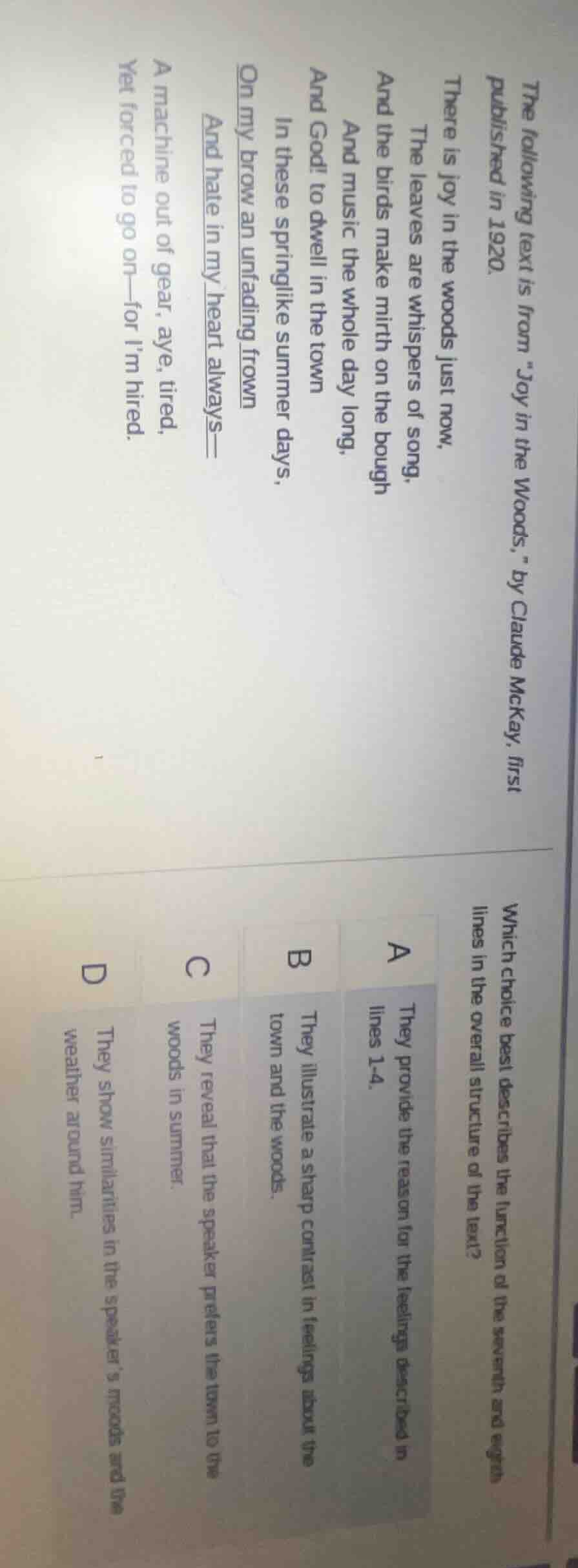 the following text is from \joy in the woods,\ by claude mckay, first p…