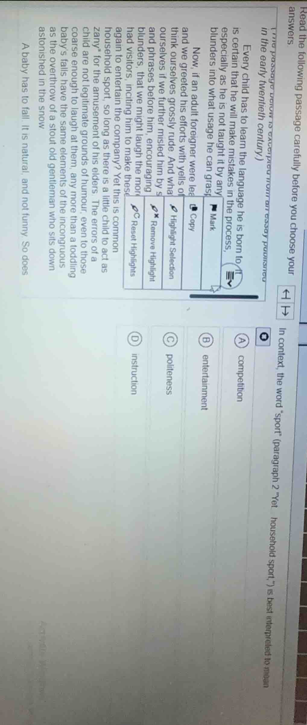 read the following passage carefully before you choose your answers. (t…