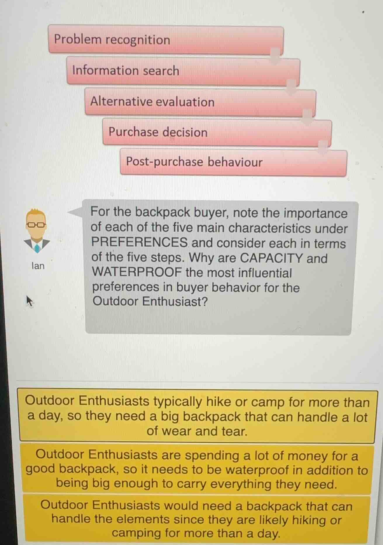 problem recognition information search alternative evaluation purchase …