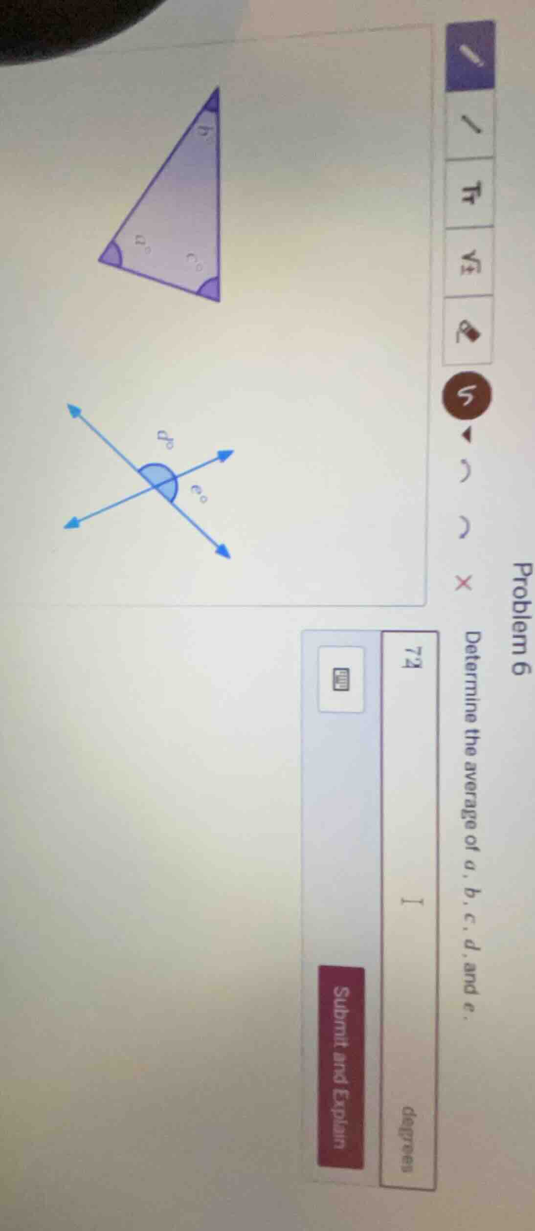 problem 6 determine the average of a, b, c, d, and e.