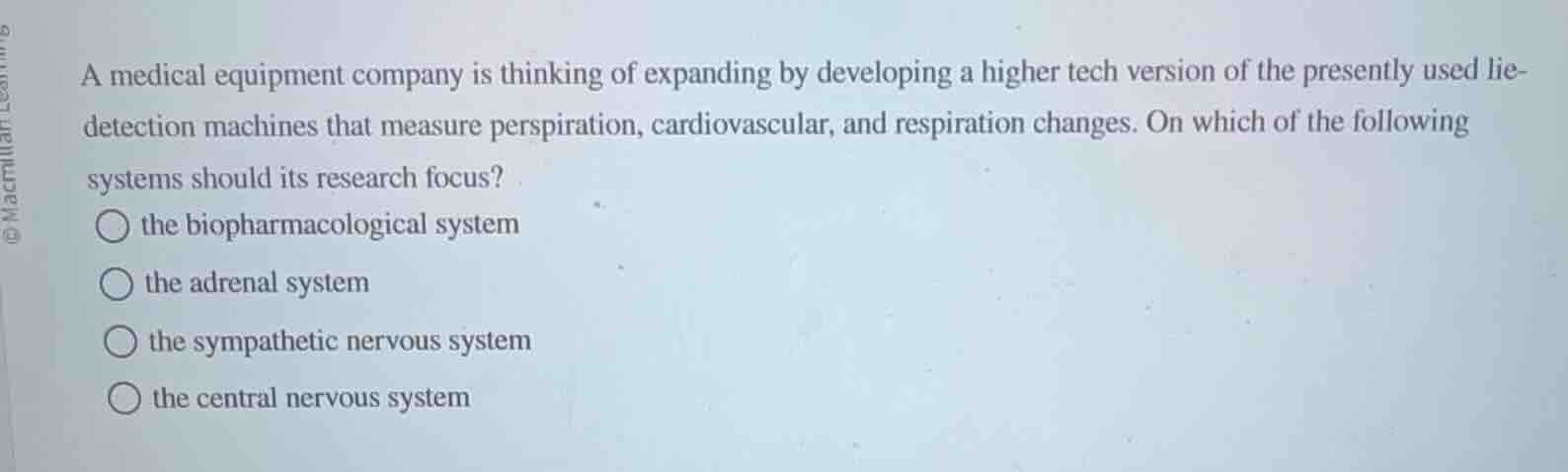 a medical equipment company is thinking of expanding by developing a hi…