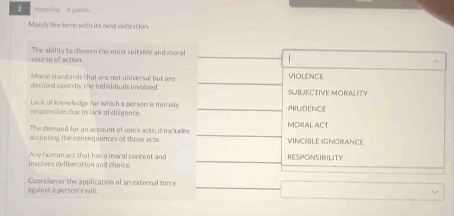 2 matching 6 points match the term with its best definition. the abilit…