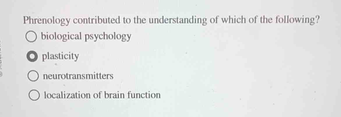 phrenology contributed to the understanding of which of the following? …