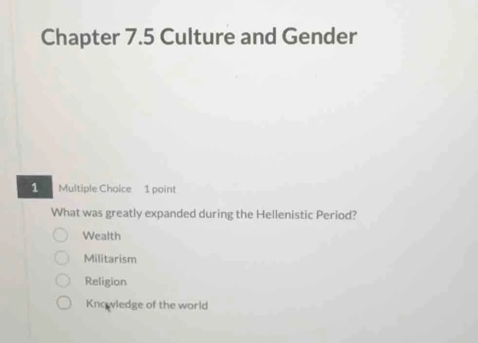 chapter 7.5 culture and gender 1 multiple choice 1 point what was great…