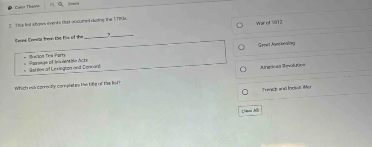 2. this list shows events that occurred during the 1700s. some events f…