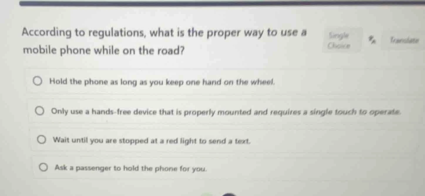 according to regulations, what is the proper way to use a mobile phone …
