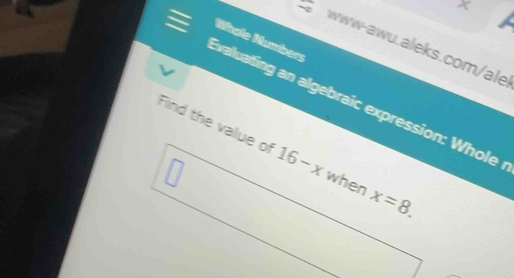 whole numbers evaluating an algebraic expression: whole n find the valu…