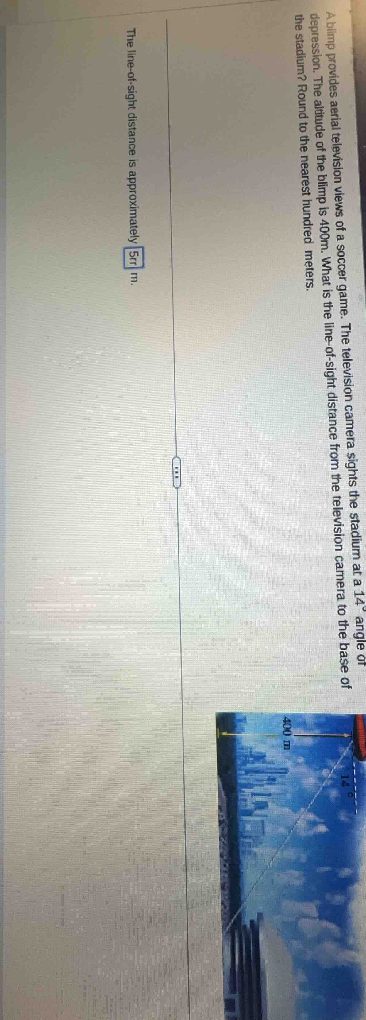 a blimp provides aerial television views of a soccer game. the televisi…