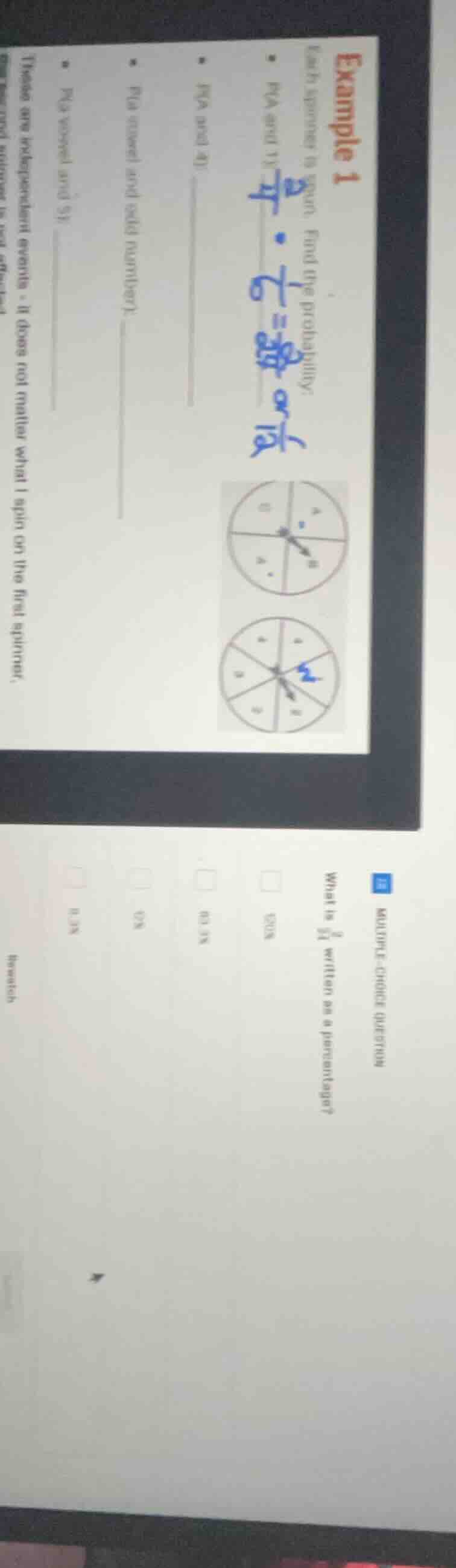 multiple - choice question what is \\(\\frac{1}{3}\\) written as a perc…