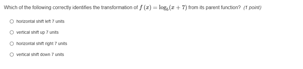 which of the following correctly identifies the transformation of $f(x)…