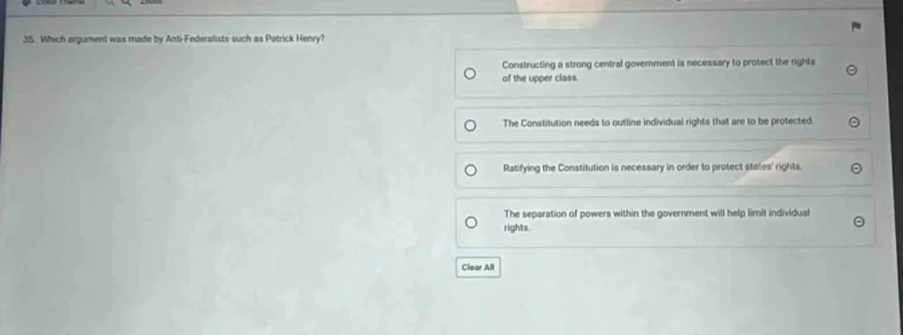 35. which argument was made by anti - federalists such as patrick henry…