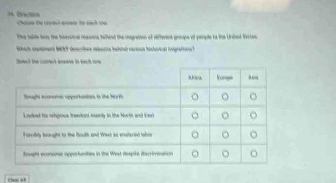 16. directions choose the correct answer for each row. the table lists …