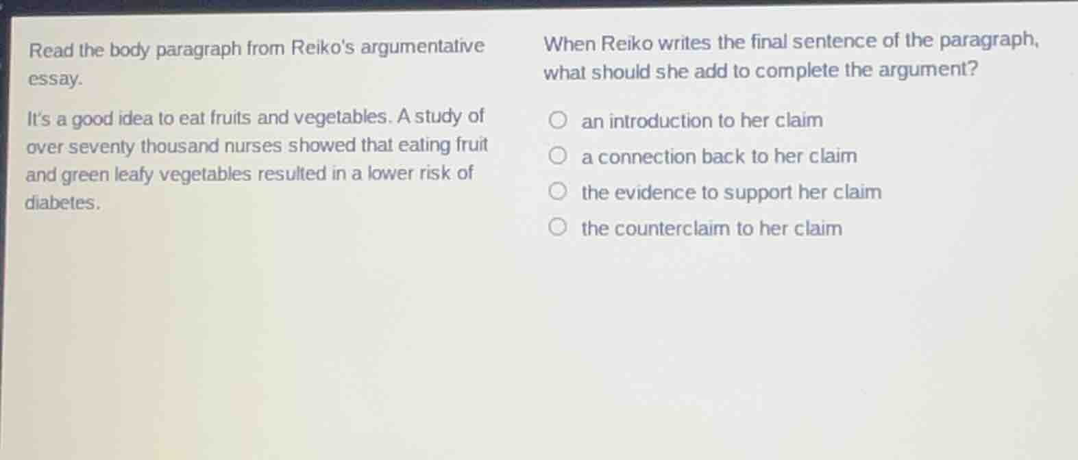 read the body paragraph from reikos argumentative essay. its a good ide…