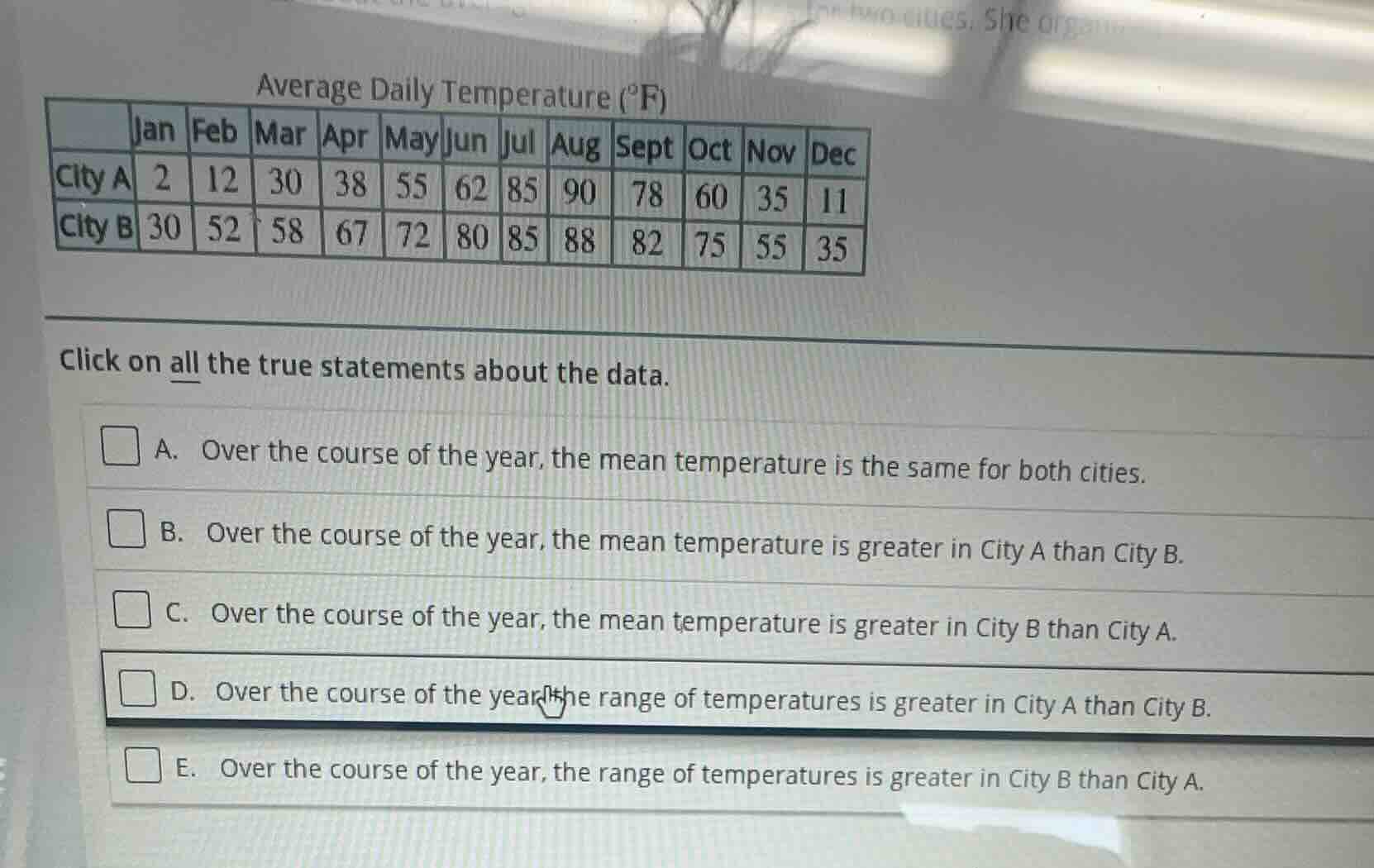 average daily temperature (°f) jan feb mar apr may jun jul aug sept oct…