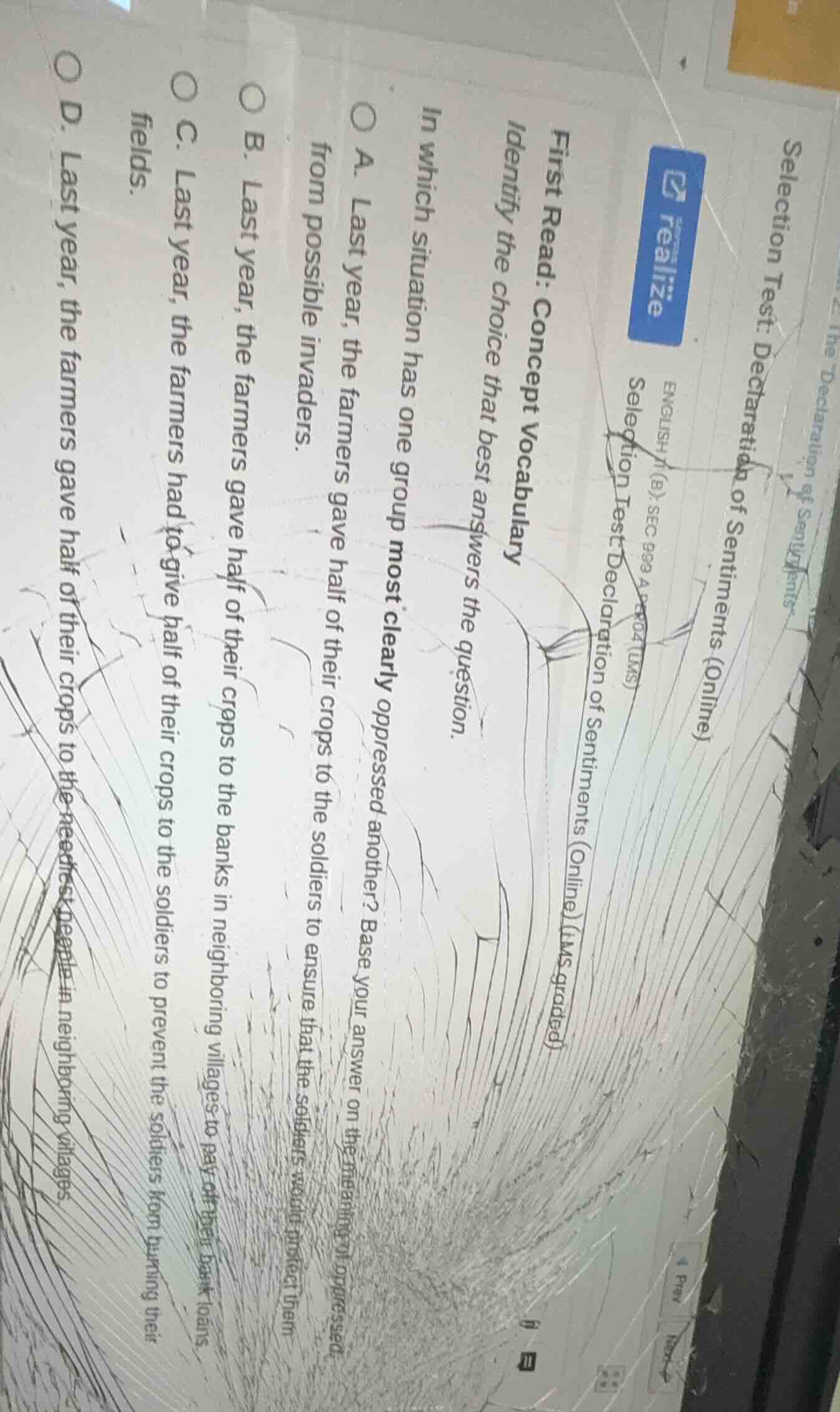 first read: concept vocabulary identify the choice that best answers th…