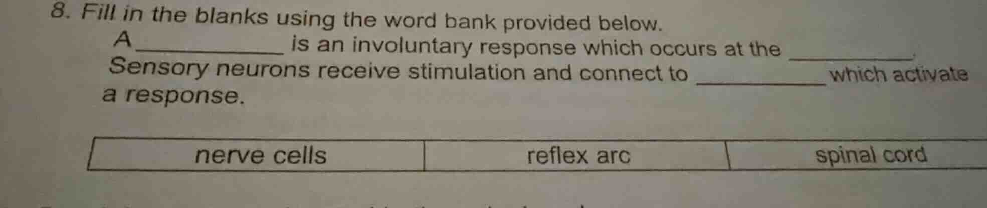 8. fill in the blanks using the word bank provided below. a________ is …