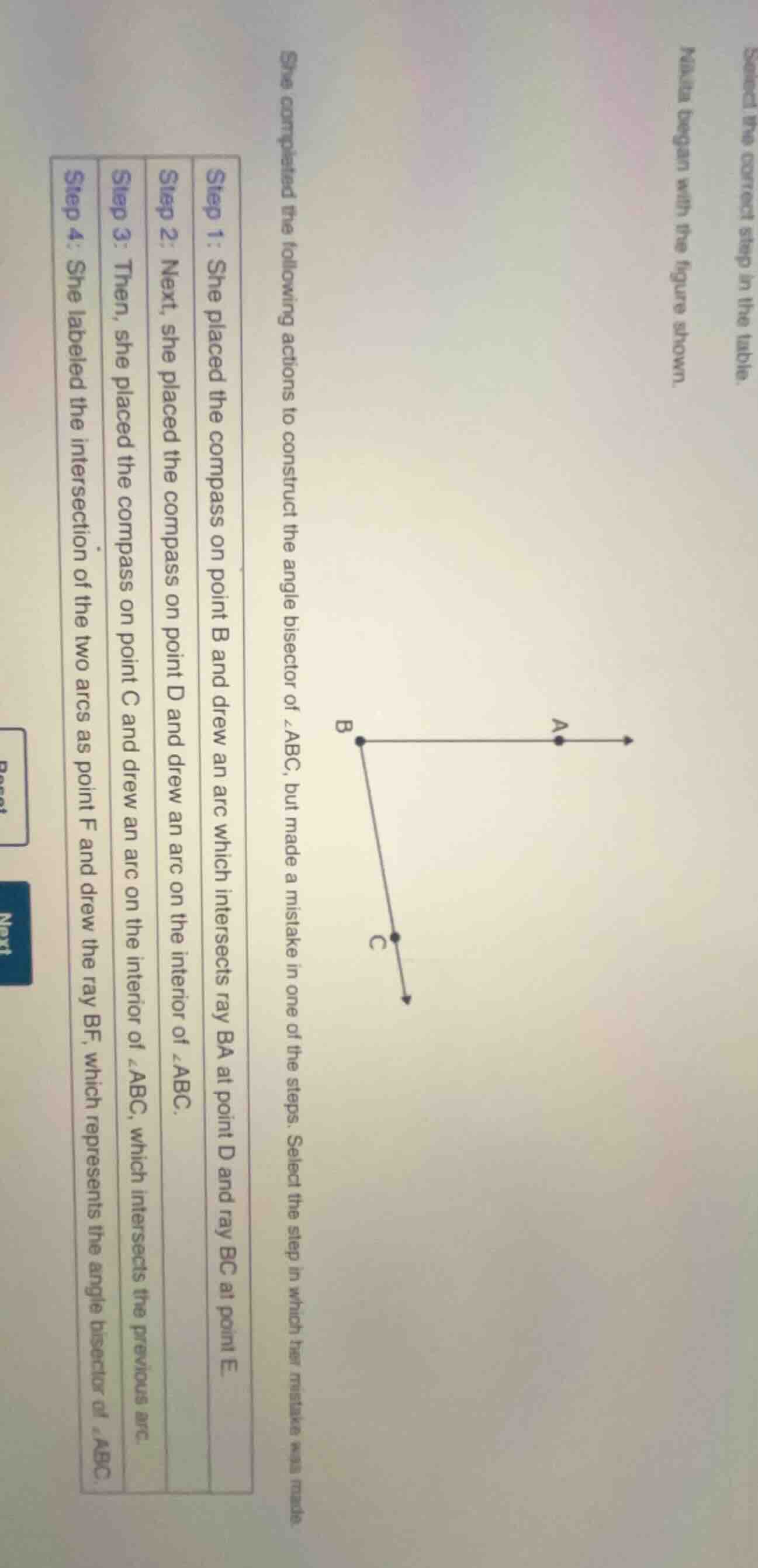 mikla began with the figure shown. she completed the following actions …