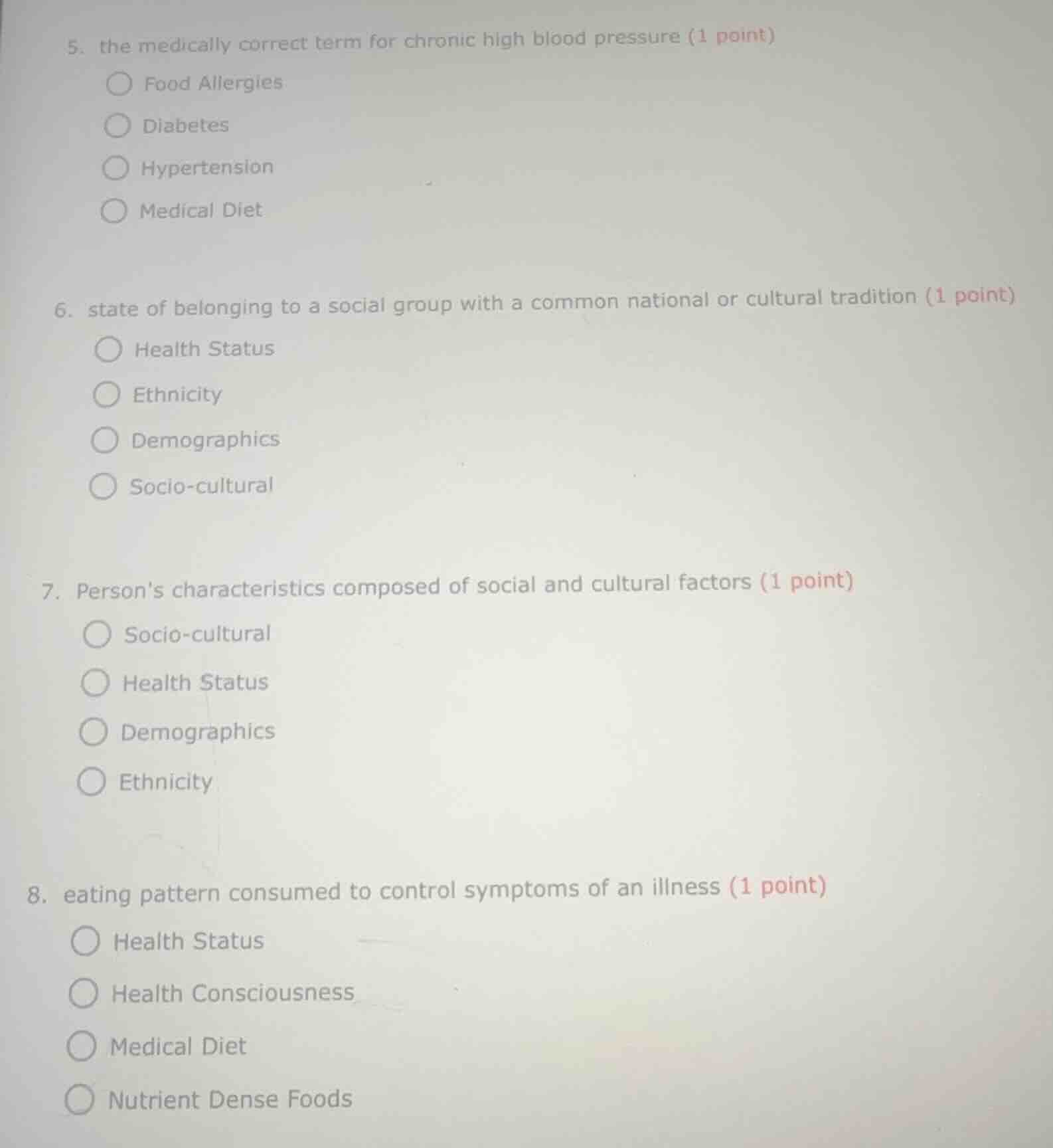 5. the medically correct term for chronic high blood pressure (1 point)…