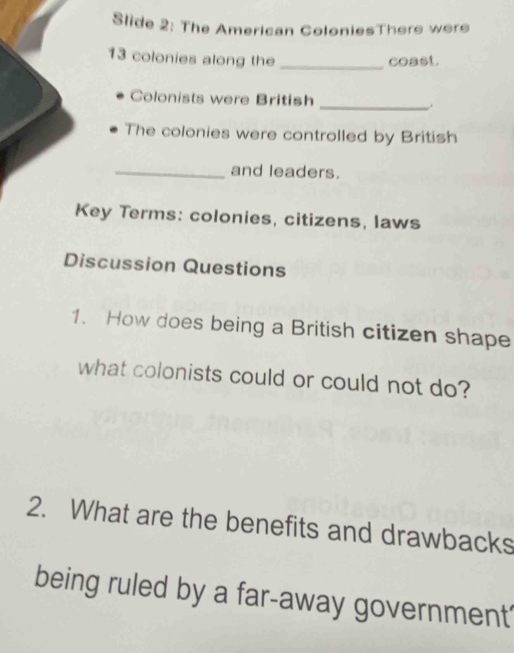 slide 2: the american coloniesthere were 13 colonies along the ________…