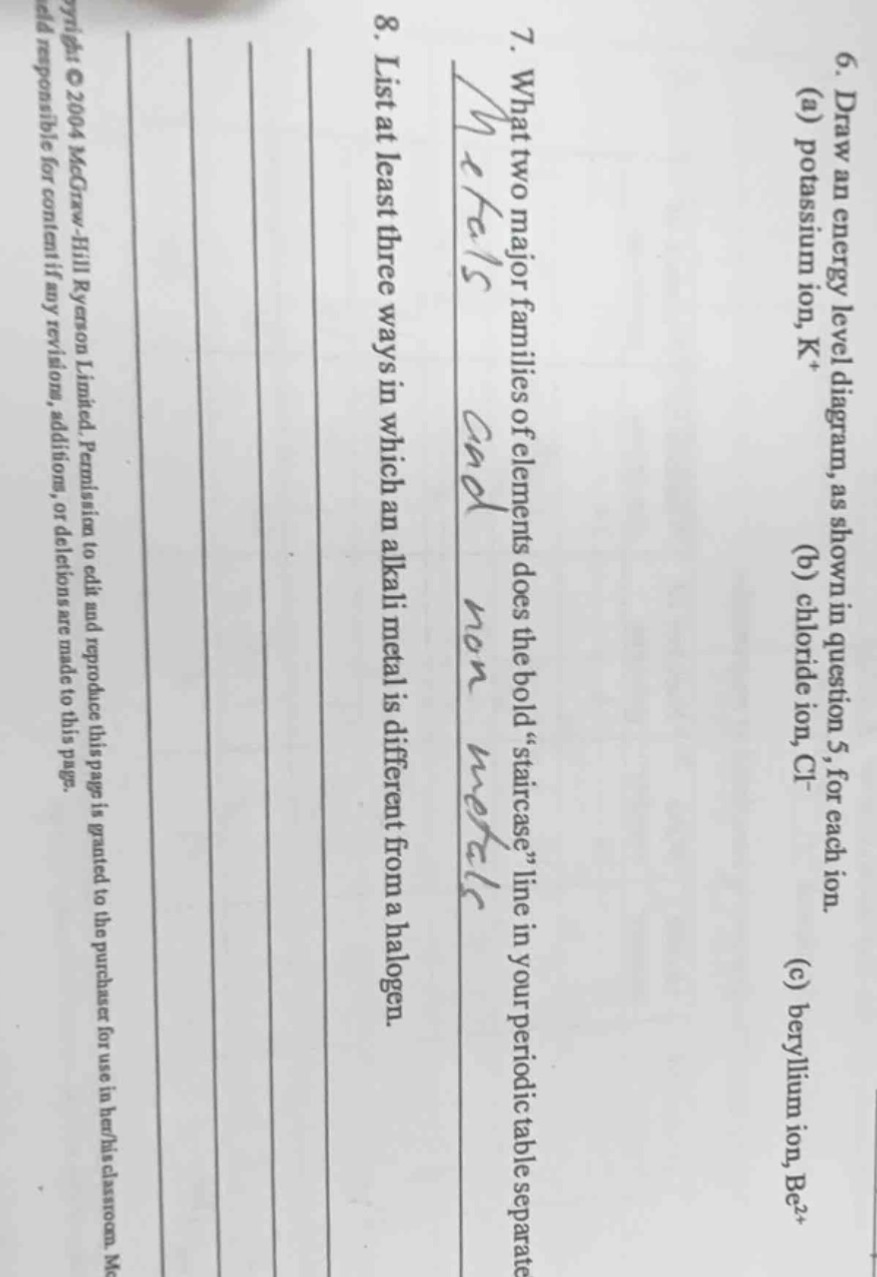 6. draw an energy level diagram, as shown in question 5, for each ion. …